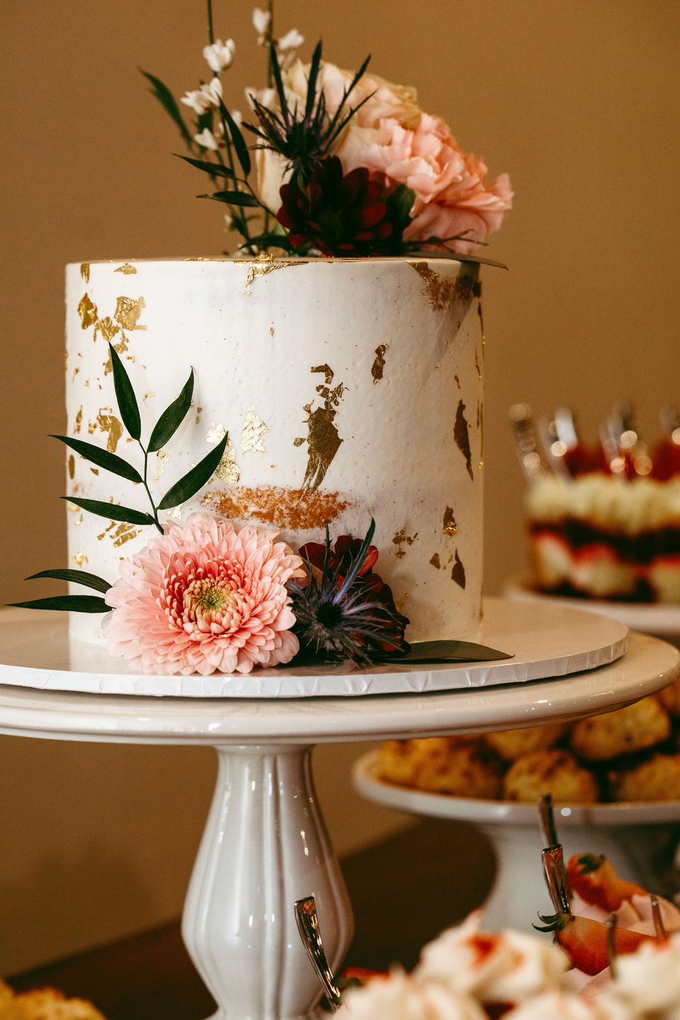 Flowers Decoration on a Wedding Cake